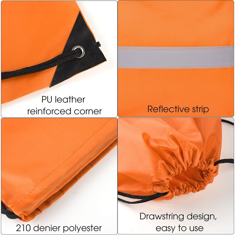 KUUQA 22 Pcs Drawstring Backpack Bag Bulk Reflective Backpack String Bags Cinch Sack Backpack for Team Yoga Sport Gym Traveling (11 Colors) - Image 3